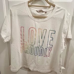 NWOT Athleta "Love Proud" crop tee, sz L